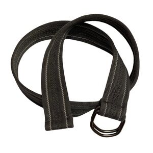 D-Ring Belt Mens 36" Gray Striped Adjustable Lightweight Vacation Office Casual
